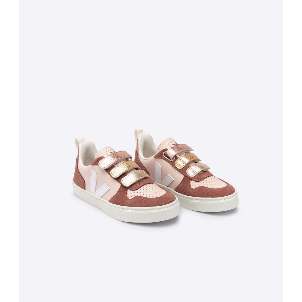 Veja V-10 CHROMEFREE Kids' Shoes Pink | NZ 740QMA